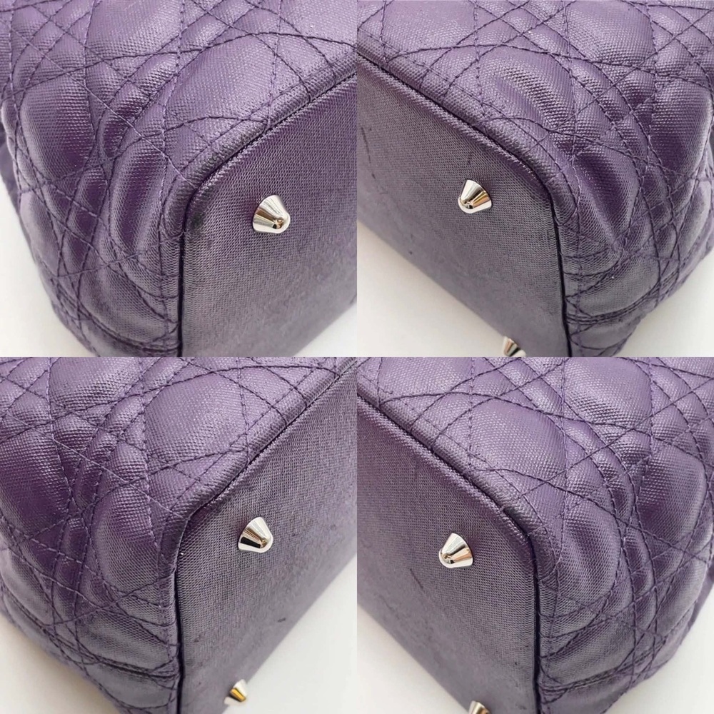 ❌SOLD❌Christian Dior Panarea Cannage Purple Tote Bag with Charm - Picture 10 of 15